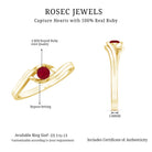 Natural Red Ruby Promise Ring with Bypass Shank AAA - Rosec Jewels