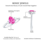 1 CT Lab Grown Pink Sapphire Teardrop Engagement Ring with Diamond AAAA - Rosec Jewels