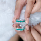 Pear Shape Emerald Anniversary Wedding Ring with Diamond Accent AAA - Rosec Jewels