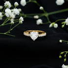 2 CT Moissanite Heart Engagement Ring With Side Stones D-VS1 - Rosec Jewels