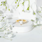 2 CT Moissanite Heart Engagement Ring With Side Stones D-VS1 - Rosec Jewels