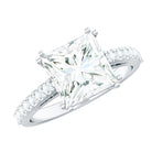 3 Carat Moissanite Princess Cut Engagement Ring With Double Prongs D-VS1 - Rosec Jewels