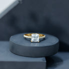 3 Carat Moissanite Princess Cut Engagement Ring With Double Prongs D-VS1 - Rosec Jewels