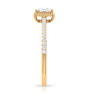 3/4 CT Princess Cut Zircon Solitaire Ring with Side Stones AAAA - Rosec Jewels