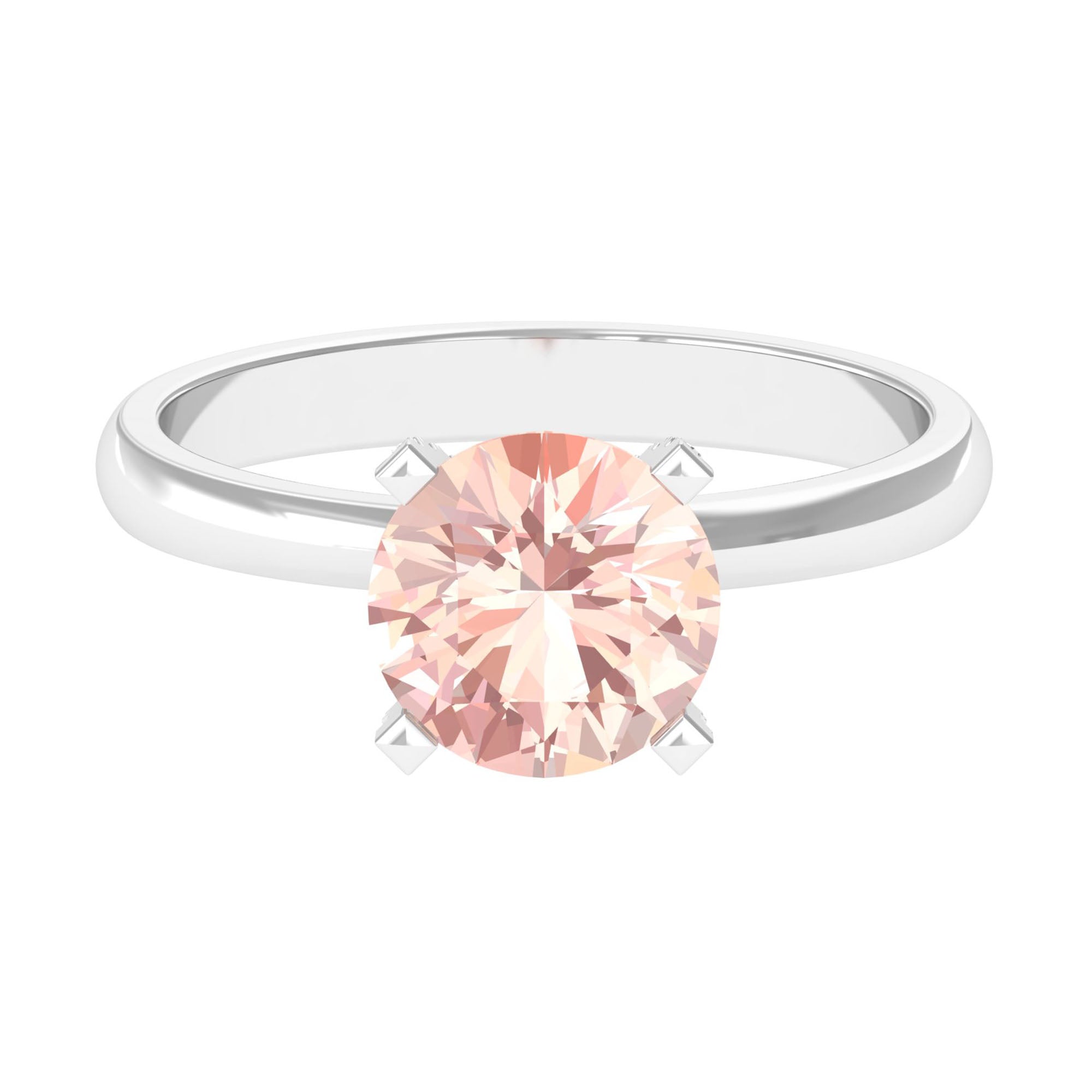 8 MM Morganite Solitaire Engagement Ring
