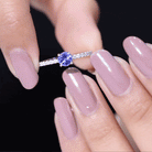 Rosec Jewels-Natural Tanzanite Diamond Promise Ring for Engagement