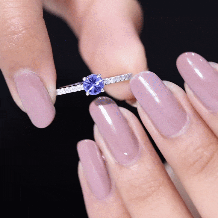 Rosec Jewels-Natural Tanzanite Diamond Promise Ring for Engagement