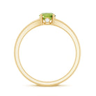 Natural Half Carat Peridot Promise Ring with Diamond AAA - Rosec Jewels