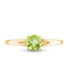 Natural Half Carat Peridot Promise Ring with Diamond AAA - Rosec Jewels