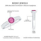0.75 CT Solitaire Pink Tourmaline and Diamond Engagement Ring AAA - Rosec Jewels