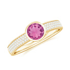 0.75 CT Solitaire Pink Tourmaline and Diamond Engagement Ring AAA - Rosec Jewels