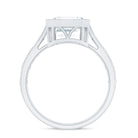 Solitaire Moissanite Asscher Cut Engagement Ring in Bezel Setting D-VS1 - Rosec Jewels