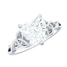 2 CT Heart Shaped Moissanite Celtic Knot Engagement Ring D-VS1 - Rosec Jewels