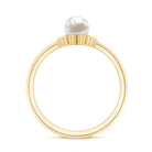 2 Carat Solitaire Freshwater Cultured Pearl Flower Ring AAA - Rosec Jewels