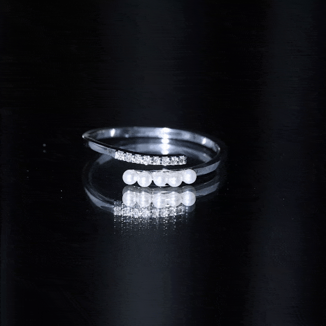 Rosec Jewels-Cultured Freshwater Pearl Diamond Wrap Ring for Women