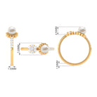 Rosec Jewels-Natural 2 Carat Freshwater Pearl Diamond Flower Cuff Ring