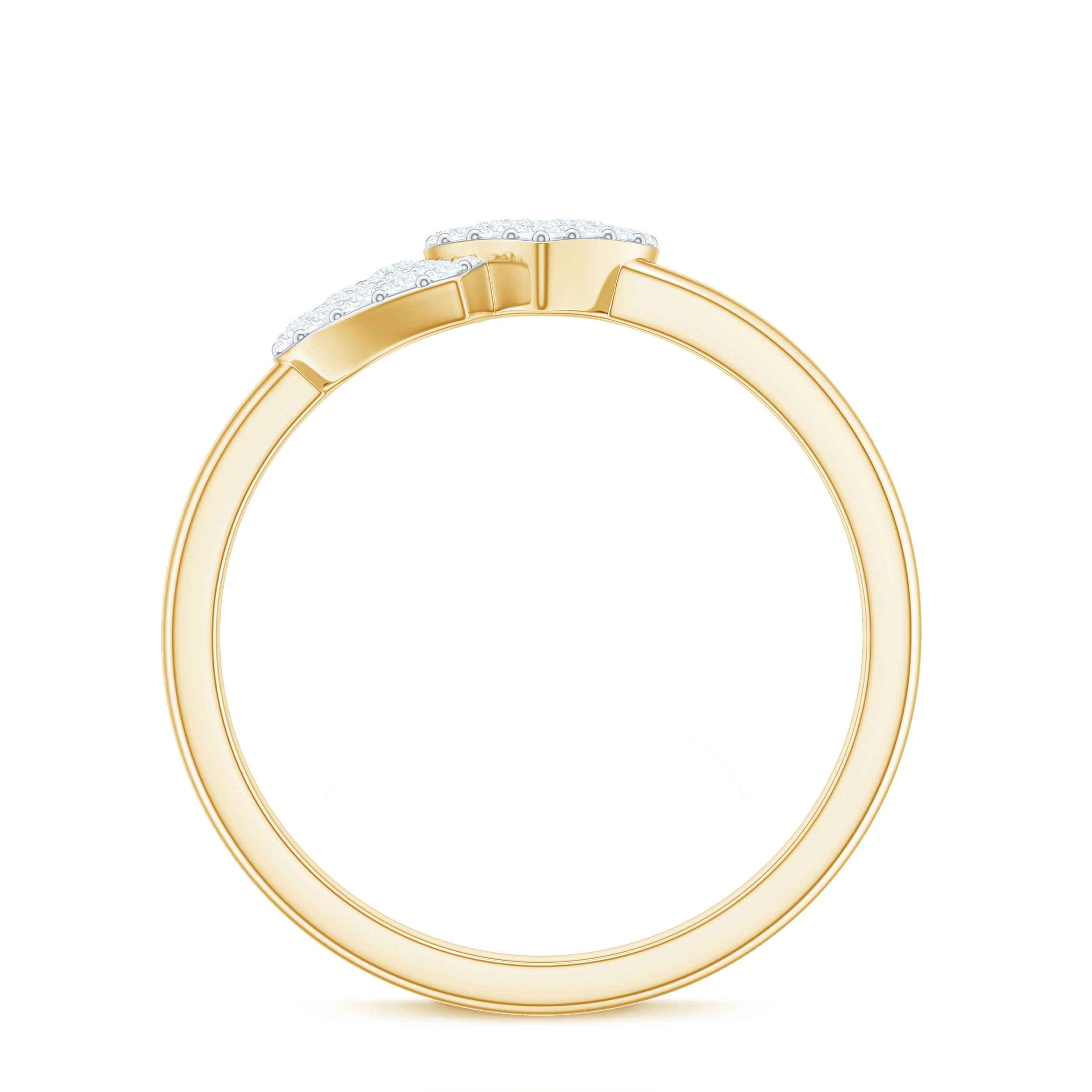 Natural Diamond Double Heart Ring for Promise Natural - ( HI-SI ) - Rosec Jewels