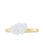 Natural Diamond Double Heart Ring for Promise Natural - ( HI-SI ) - Rosec Jewels