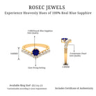 Rosec Jewels-2 CT Solitaire Blue Sapphire and Freshwater Pearl Chevron Ring