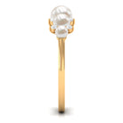Rosec Jewels-Natural Freshwater Pearl 5 Stone Anniversary Ring with Diamond