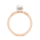 Natural 2 Carat Freshwater Pearl Diamond Engagement Ring with Bow AAA - Rosec Jewels
