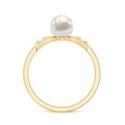 Natural 2 Carat Freshwater Pearl Diamond Engagement Ring with Bow AAA - Rosec Jewels