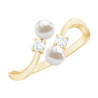 Freshwater Pearl and Diamond Wrap Ring AAA - Rosec Jewels