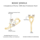 Freshwater Pearl and Diamond Wrap Ring AAA - Rosec Jewels