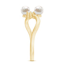 Freshwater Pearl and Diamond Wrap Ring AAA - Rosec Jewels