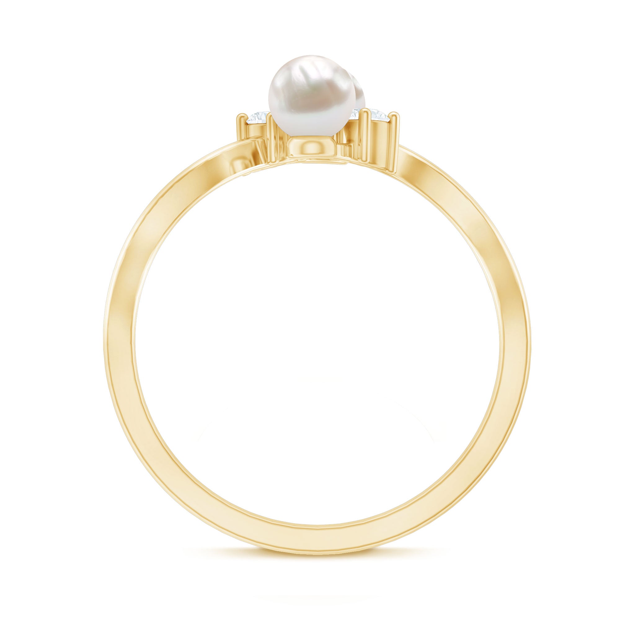 Freshwater Pearl and Diamond Wrap Ring AAA - Rosec Jewels