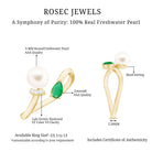 Rosec Jewels-Cultured Freshwater Pearl and Emerald Toi Et Moi Promise Ring