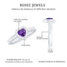 Heart Shape Amethyst and Diamond Halo Engagement Ring AAA - Rosec Jewels