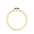 Heart Shape Amethyst and Diamond Halo Engagement Ring AAA - Rosec Jewels