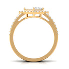 2.50 CT Princess Cut Zircon Double Engagement Band Ring AAAA - Rosec Jewels