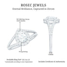 Pear Shape Cubic Zirconia Halo Engagement Ring in Split Shank AAAA - Rosec Jewels