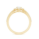 Pear Shape Cubic Zirconia Halo Engagement Ring in Split Shank AAAA - Rosec Jewels