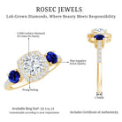 Certified 1.7 Carat Cushion Cut Lab Grown Diamond Engagement Ring with Blue Sapphire Lab - ( EF-VS ) - Rosec Jewels