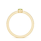 Genuine 0.7 Carat Marquise Peridot Promise Ring with Diamond AAA - Rosec Jewels