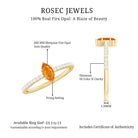 1/2 Ct Fire Opal Marquise Engagement Ring with Diamond AAA - Rosec Jewels