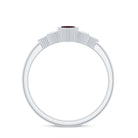 Natural 4X8mm Garnet Marquise Engagement Ring with Diamond AAA - Rosec Jewels