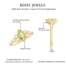 Natural 0.7 Carat Marquise Shape Peridot Engagement Ring with Diamond AAA - Rosec Jewels