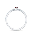 Natural Marquise Garnet Promise Ring with Diamond Bypass Shank AAA - Rosec Jewels