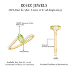 Rosec Jewels-Real 0.7 Carat Peridot Marquise Promise Ring with Diamond Bypass Shank