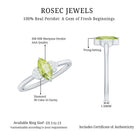 Rosec Jewels-Natural 0.7 Carat Marquise Peridot Promise Ring with Diamond
