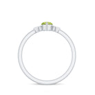 Rosec Jewels-Natural 0.7 Carat Marquise Peridot Promise Ring with Diamond