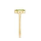 Rosec Jewels-Natural 0.7 Carat Marquise Peridot Promise Ring with Diamond