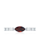 Natural Marquise Garnet Diamond Promise Ring in East West Style AAA - Rosec Jewels