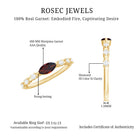 Natural Marquise Garnet Diamond Promise Ring in East West Style AAA - Rosec Jewels