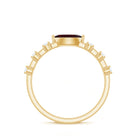 Natural Marquise Garnet Diamond Promise Ring in East West Style AAA - Rosec Jewels