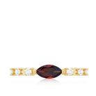 Natural Marquise Garnet Diamond Promise Ring in East West Style AAA - Rosec Jewels